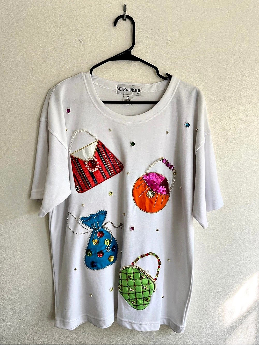 Vintage 1990’s Victoria Harbour Glamour Bags White T-Shirt
